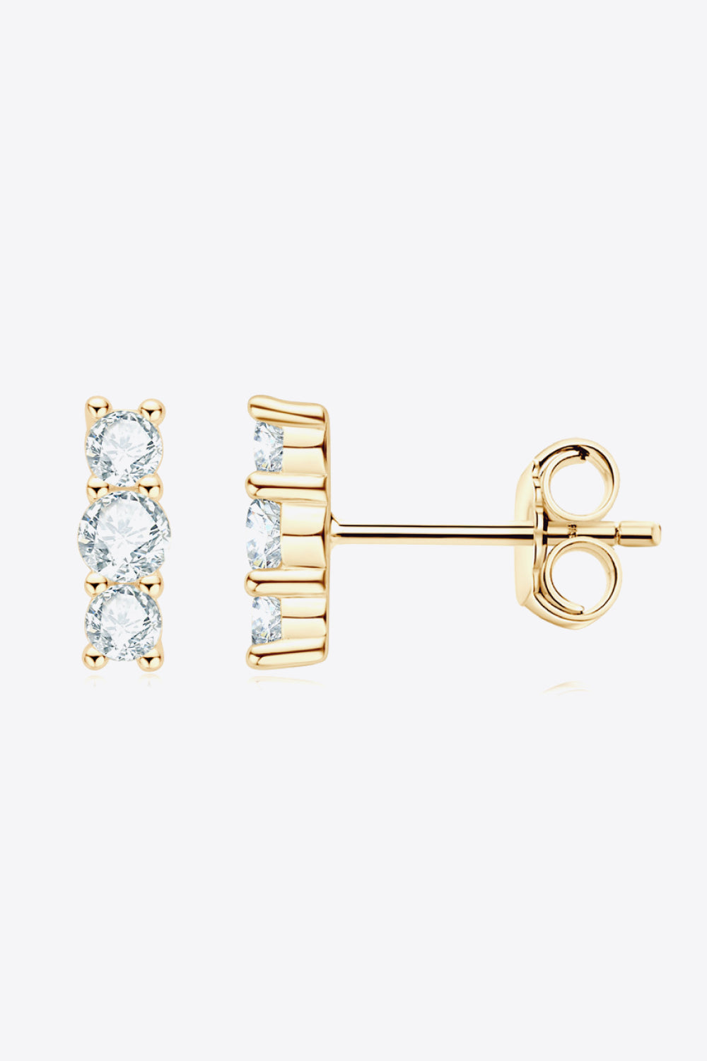 Heartbeat Rhythm 925 Sterling Silver Sparkala™ Stud Earrings (Platinum-Plated Fine Silver) by Sparkala