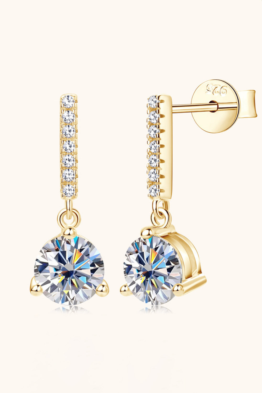 2 Carat Sparkala™ Platinum-Plated 925 Sterling Silver Drop Earrings by Sparkala