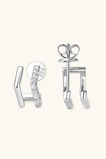 Sparkala™ Platinum-Plated 925 Sterling Silver Double-Layered Earrings by Sparkala