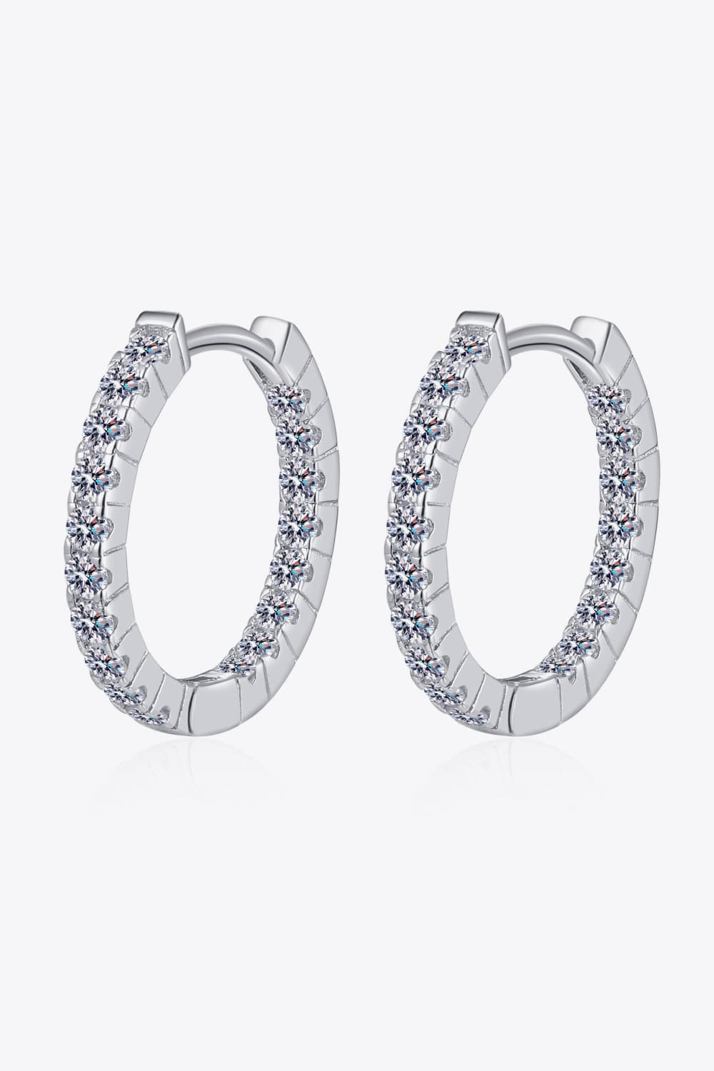 Sparkala™ Rhodium-Plated Pure Sterling Silver Huggie Earrings by Sparkala