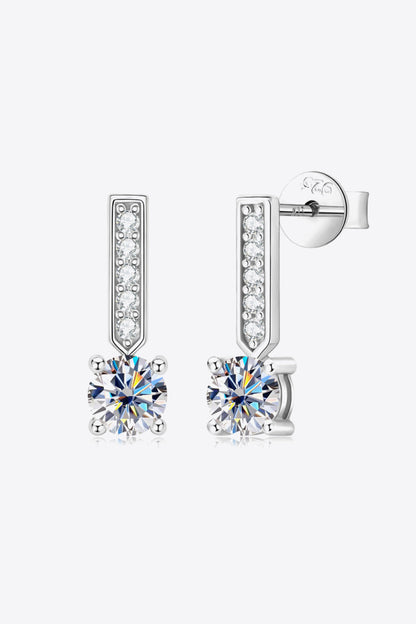 Sparkala™ and Zircon 925 Sterling Silver Drop Earrings (Platinum-Plated Fine Silver) by Sparkala