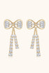 1.12 Carat Sparkala™ Platinum-Plated 925 Sterling Silver Bow Earrings by Sparkala