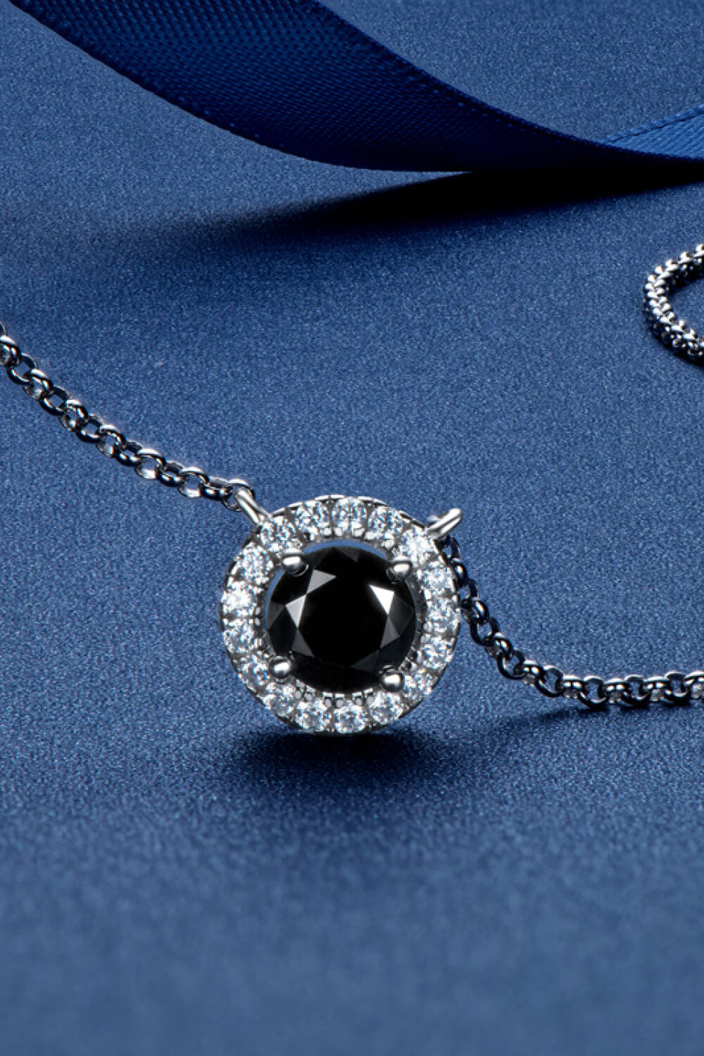 Two-Tone 1 Carat Sparkala™ Round Pendant Necklace (Platinum-Plated Fine Silver) by Sparkala