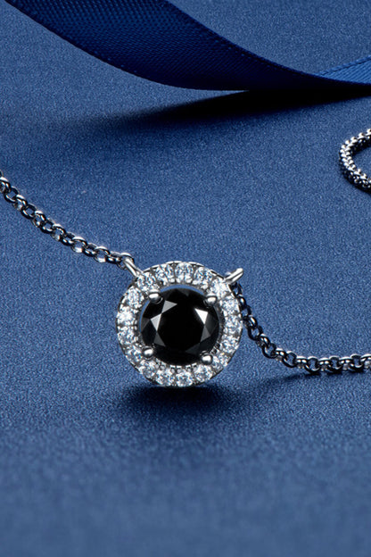 Two-Tone 1 Carat Sparkala™ Round Pendant Necklace (Platinum-Plated Fine Silver) by Sparkala