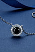 Two-Tone 1 Carat Sparkala™ Round Pendant Necklace (Platinum-Plated Fine Silver) by Sparkala