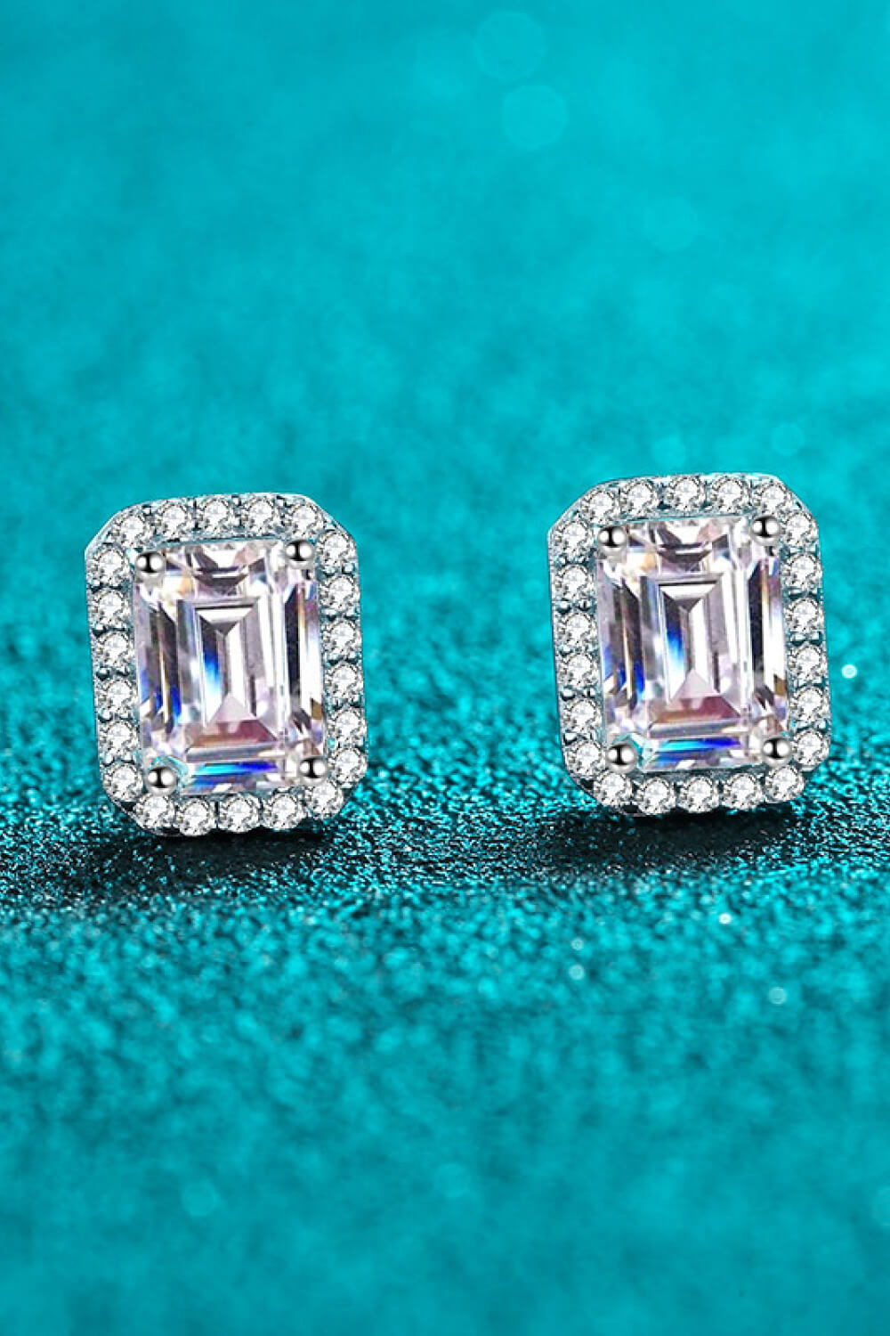 Adored 1 Carat Sparkala™ Rhodium-Plated Square Stud Earrings by Sparkala