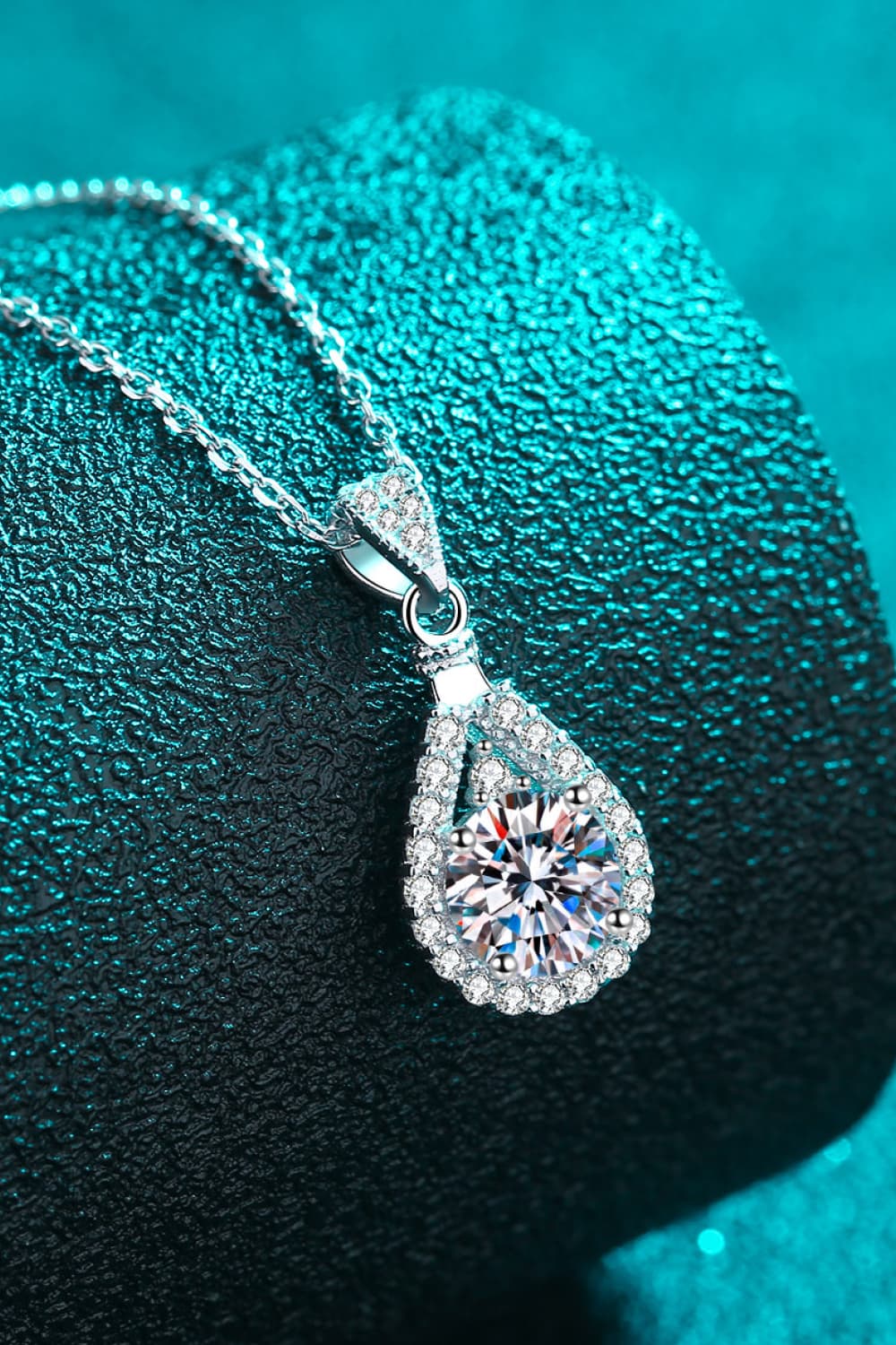 2 Carat Flawless Sparkala™ Teardrop Pendant Necklace in Fine Sterling Silver by Sparkala