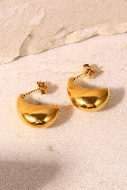 Stainless Steel C-Hoop Earrings by Sparkala