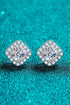 Rhodium-Plated Pure Sterling Silver Inlaid 2 Carat Sparkala™ Square Stud Earrings by Sparkala