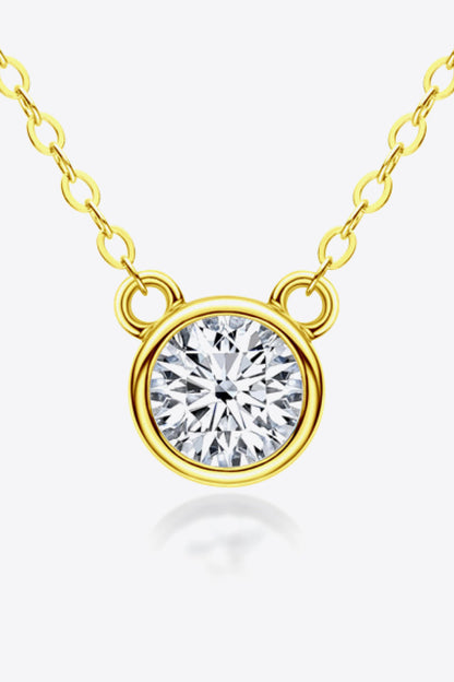 1 Carat Sparkala™ Round Pendant Necklace (Platinum-Plated Fine Silver) by Sparkala
