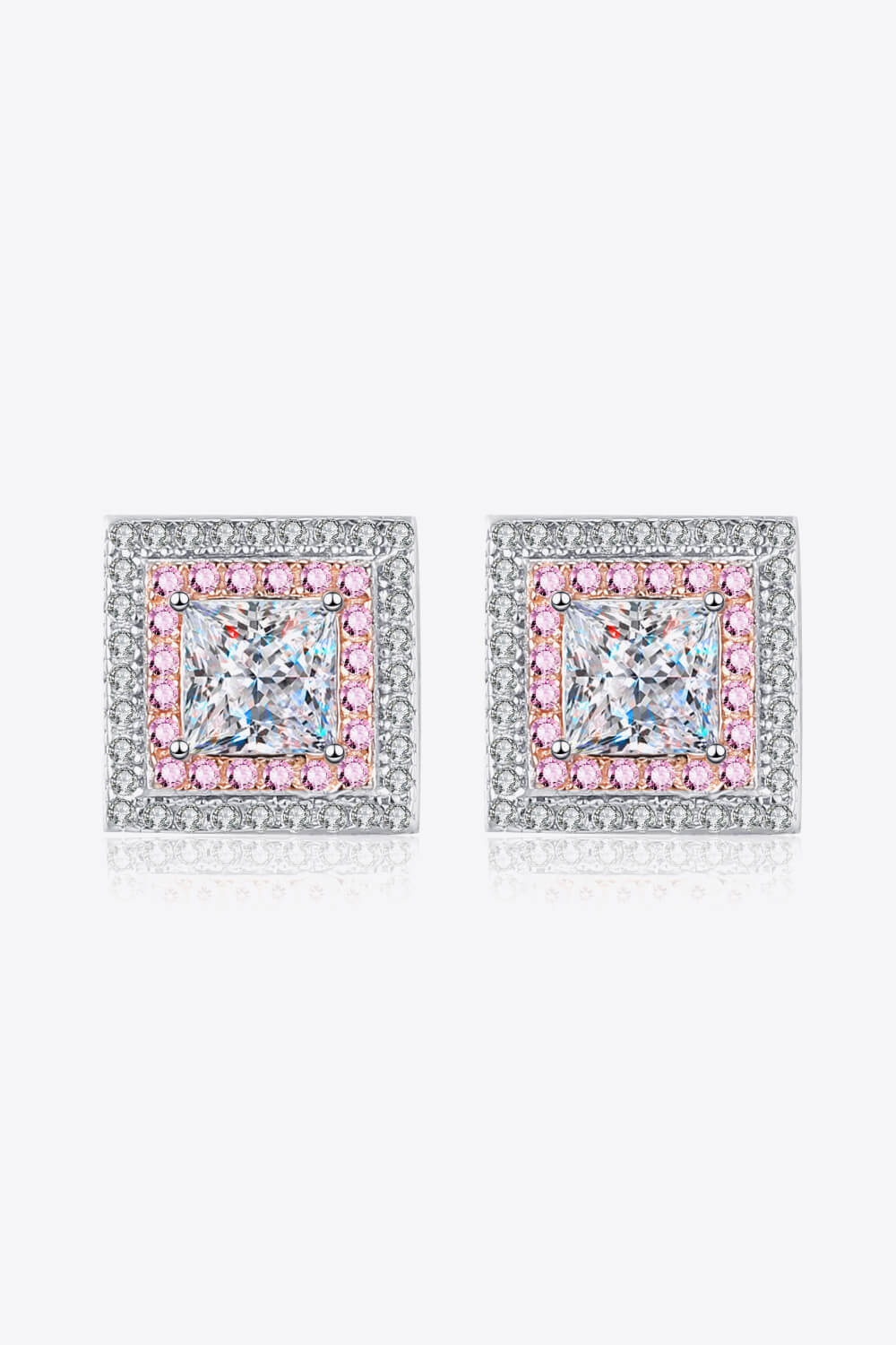 Sparkala™ Square Stud Earrings (Platinum-Plated Fine Silver) by Sparkala