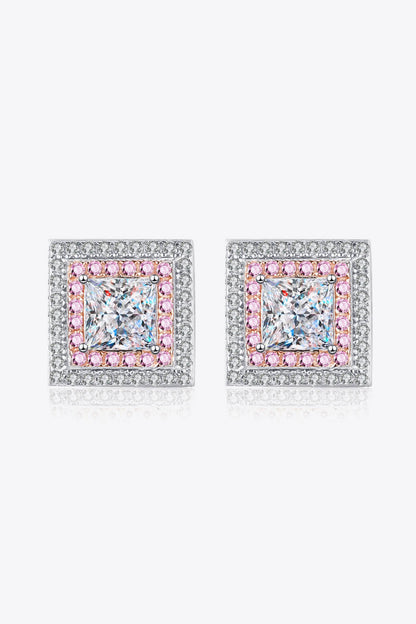 Sparkala™ Square Stud Earrings (Platinum-Plated Fine Silver) by Sparkala