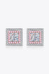 Sparkala™ Square Stud Earrings (Platinum-Plated Fine Silver) by Sparkala