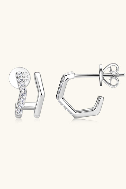 Sparkala™ Platinum-Plated 925 Sterling Silver Double-Layered Earrings by Sparkala