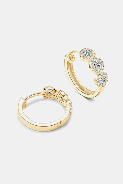 Sparkala™ Platinum-Plated 925 Sterling Silver Huggie Earrings by Sparkala