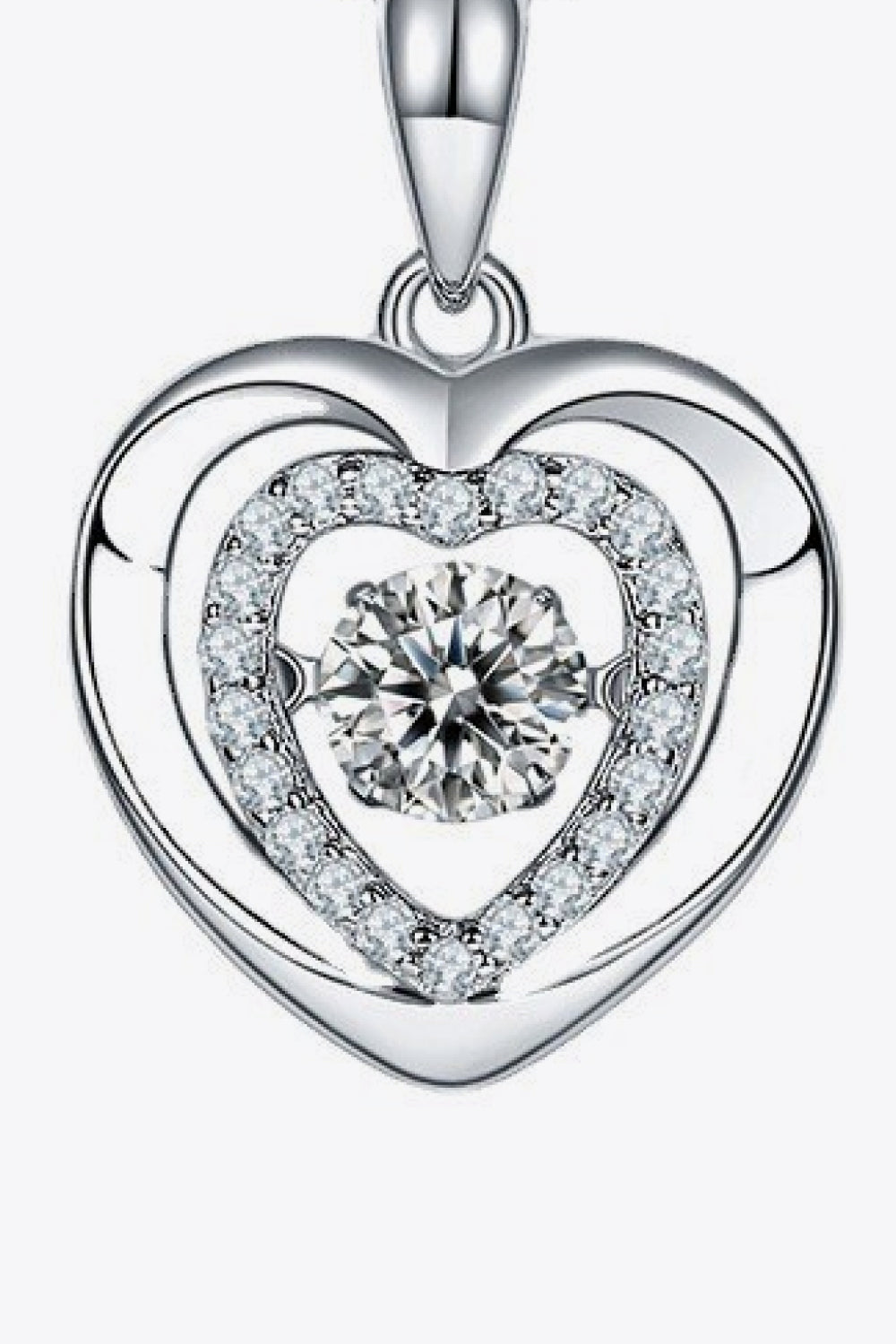 Sparkala™ Heart Pendant Necklace (Platinum-Plated Fine Silver) by Sparkala