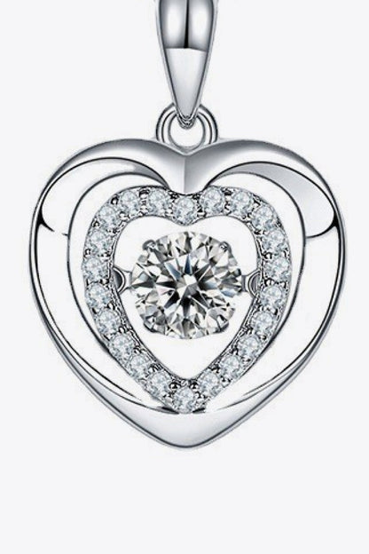 Sparkala™ Heart Pendant Necklace (Platinum-Plated Fine Silver) by Sparkala