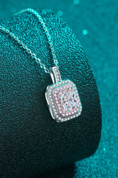 1 Carat Sparkala™ Geometric Pendant Chain Necklace (Platinum-Plated Fine Silver) by Sparkala