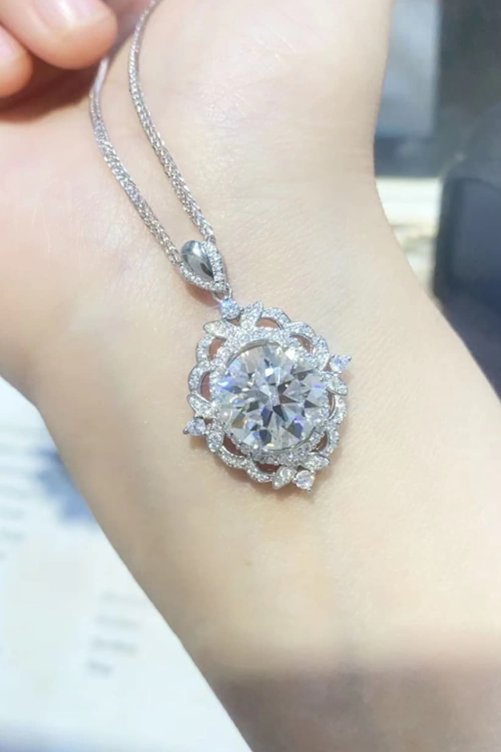5 Carat Sparkala™ Platinum-Plated 925 Sterling Silver Necklace by Sparkala