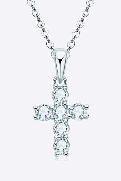 Sparkling Cross Sparkala™ Pendant Necklace (Platinum-Plated Fine Silver) by Sparkala