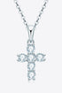 Sparkling Cross Sparkala™ Pendant Necklace (Platinum-Plated Fine Silver) by Sparkala