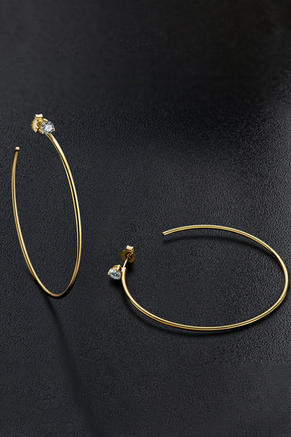 Adored 925 Sterling Silver Sparkala™ Hoop Earrings (Platinum-Plated Fine Silver) by Sparkala