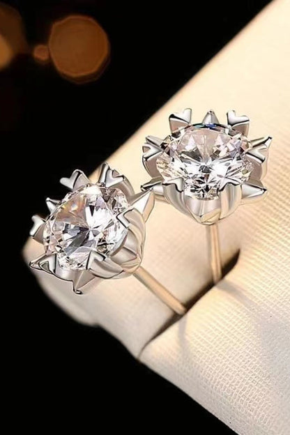 Stuck On You 4 Carat Sparkala™ Stud Earrings (Platinum-Plated Fine Silver) by Sparkala
