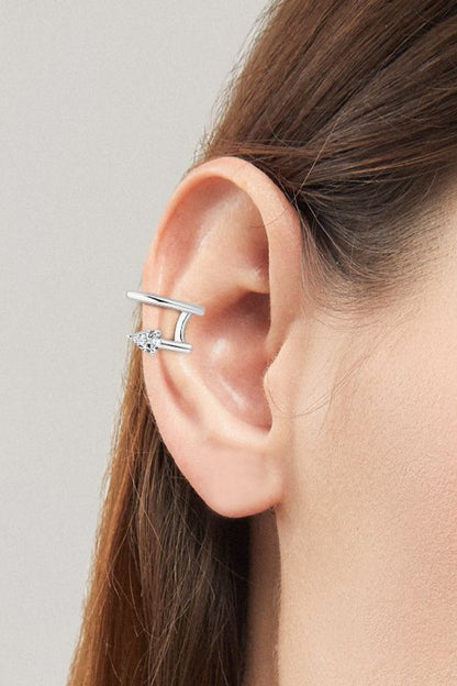 Sparkala™ Platinum-Plated 925 Sterling Silver Cuff Earrings by Sparkala