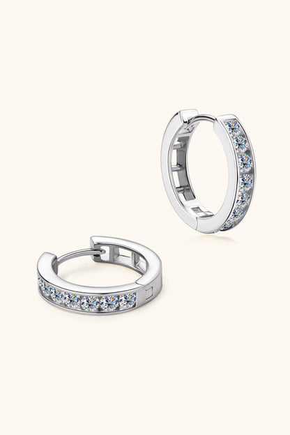 Sparkala™ Platinum-Plated 925 Sterling Silver Huggie Earrings by Sparkala