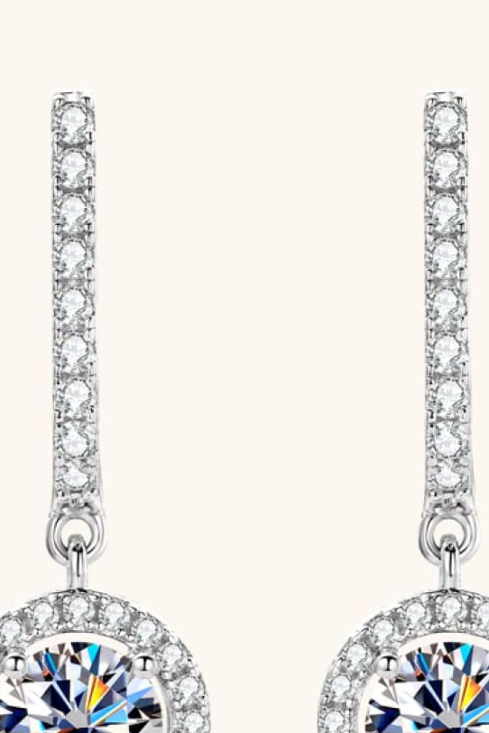 2 Carat Sparkala™ Platinum-Plated 925 Sterling Silver Drop Earrings by Sparkala