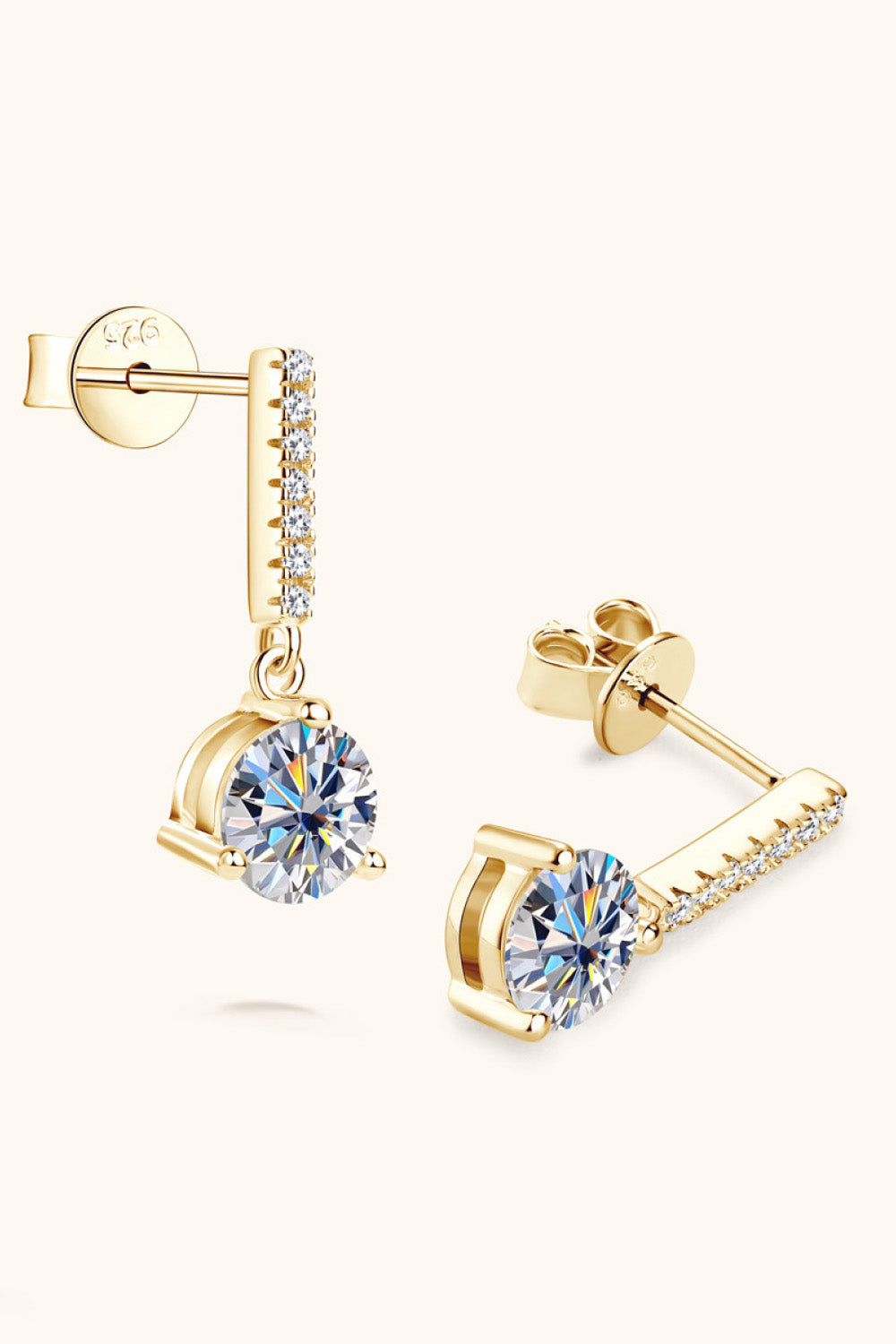 2 Carat Sparkala™ Platinum-Plated 925 Sterling Silver Drop Earrings by Sparkala