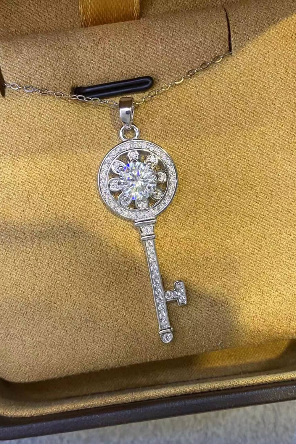 1 Carat Sparkala™ Platinum-Plated Key Pendant Necklace by Sparkala