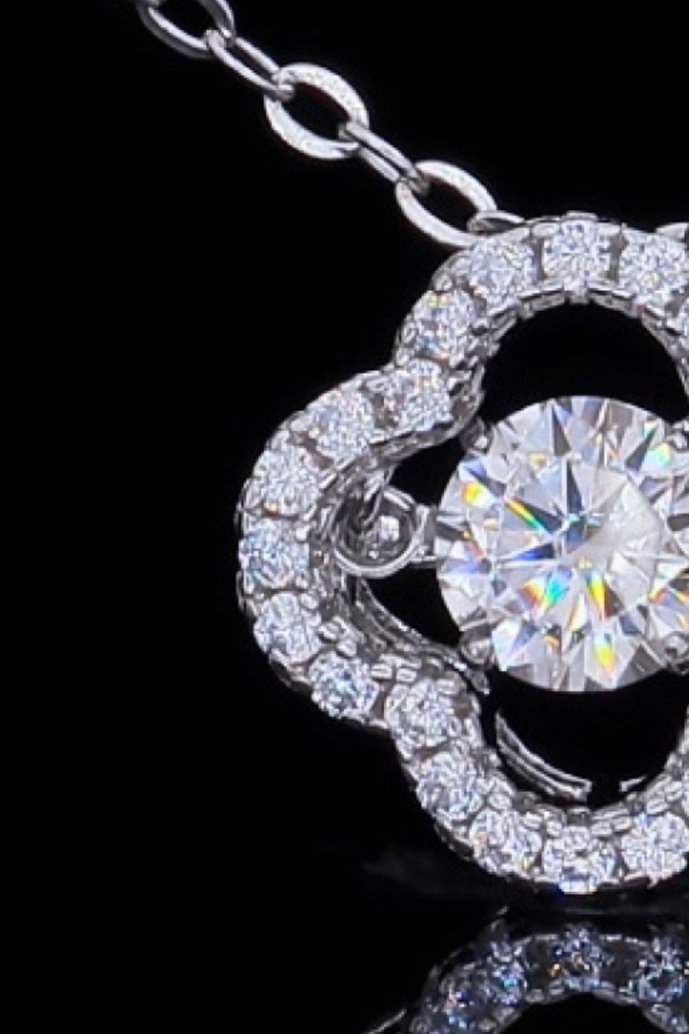 Platinum-Plated 925 Sterling Silver Sparkala™ Flower Pendant Necklace by Sparkala
