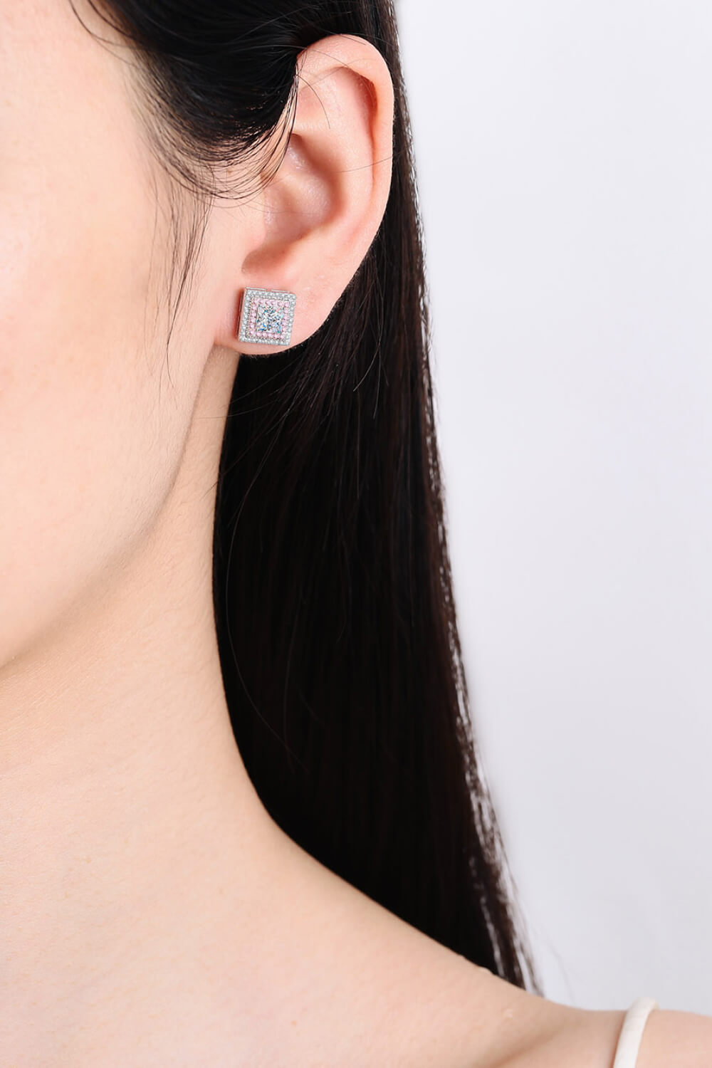 Sparkala™ Square Stud Earrings (Platinum-Plated Fine Silver) by Sparkala