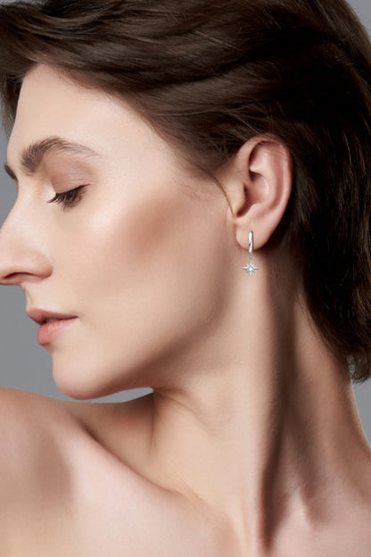 Sparkala™ Star Drop Earrings (Platinum-Plated Fine Silver) by Sparkala