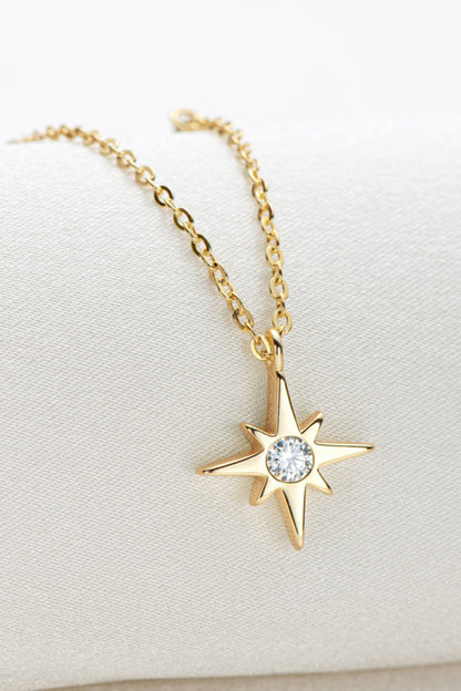 Sparkala™ North Star Pendant Platinum-Plated 925 Sterling Silver Necklace by Sparkala