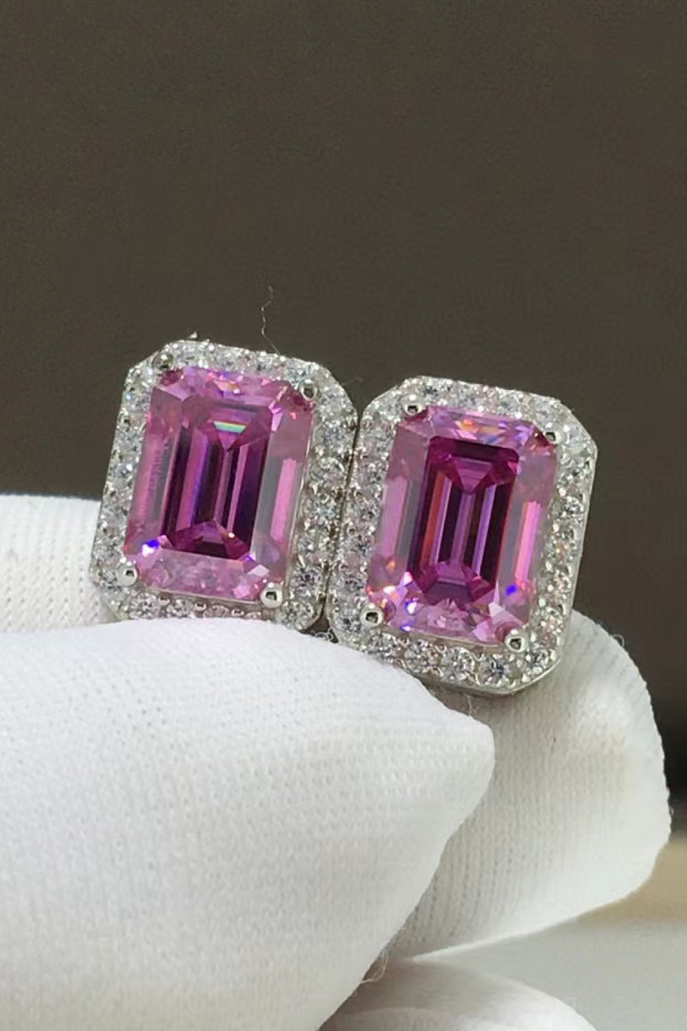 Shiny and Elegant 2 Carat Sparkala™ Stud Earrings (Platinum-Plated Fine Silver) by Sparkala