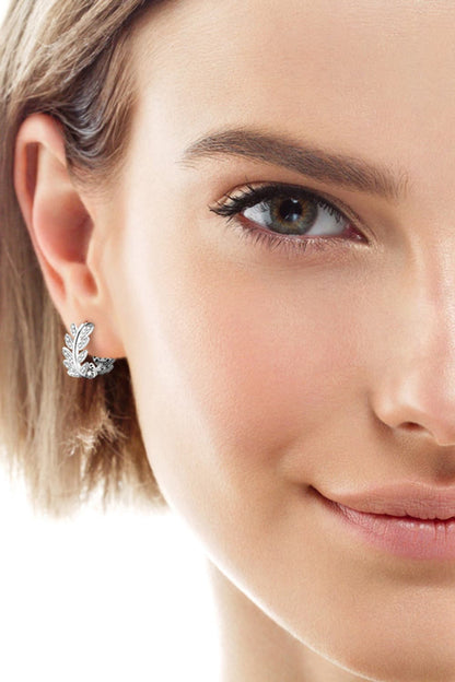 Sparkala™ Leaf Platinum-Plated 925 Sterling Silver Earrings by Sparkala