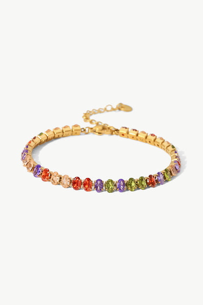 18K Gold Plated Multicolored Zircon Bracelet by Sparkala