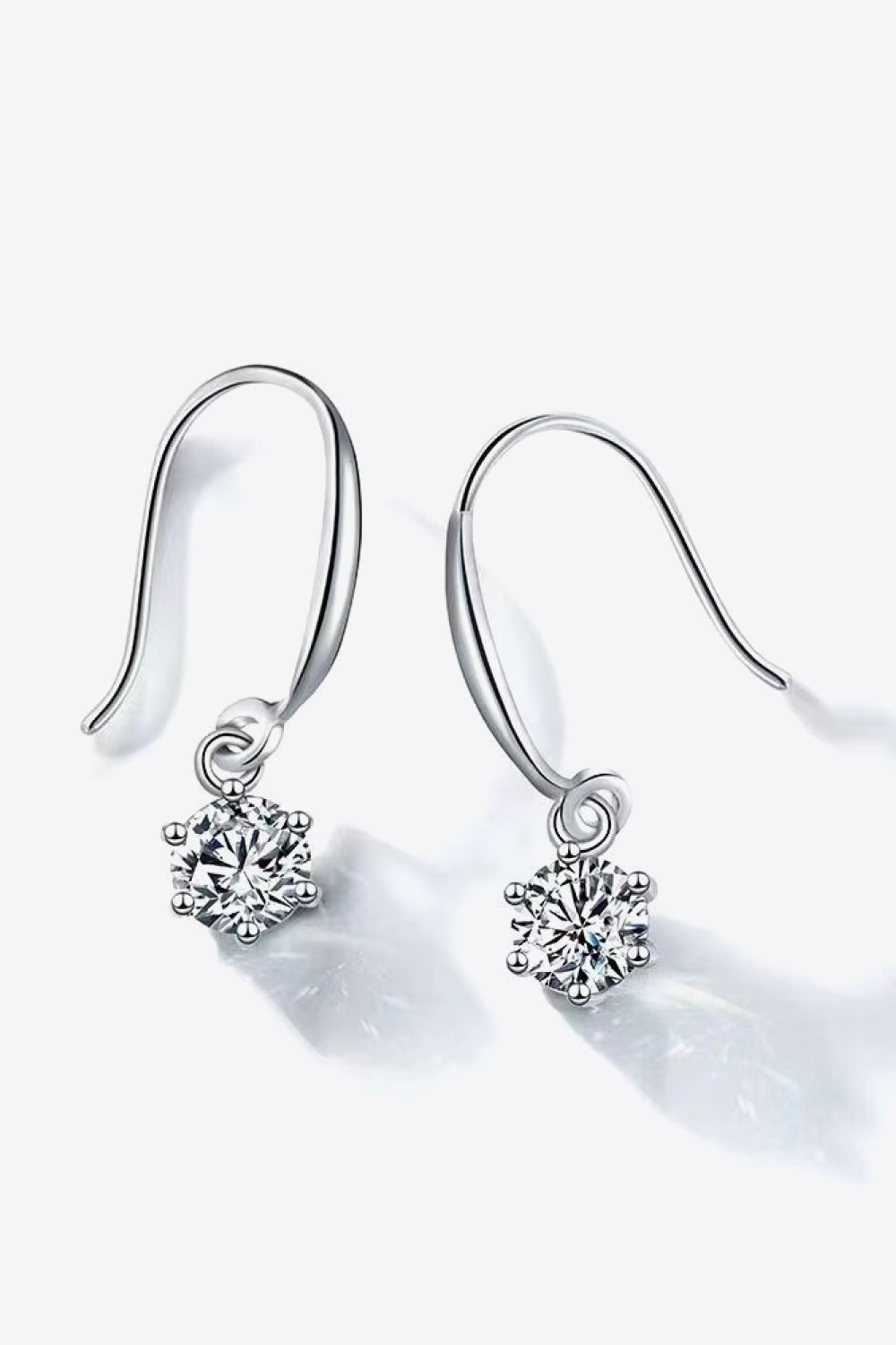 2 Carat Sparkala™ 6-Prong Drop Earrings (Platinum-Plated Fine Silver) by Sparkala