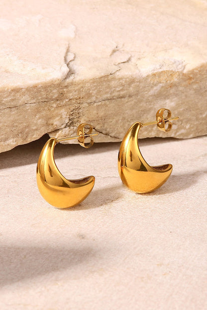 Stainless Steel C-Hoop Earrings by Sparkala