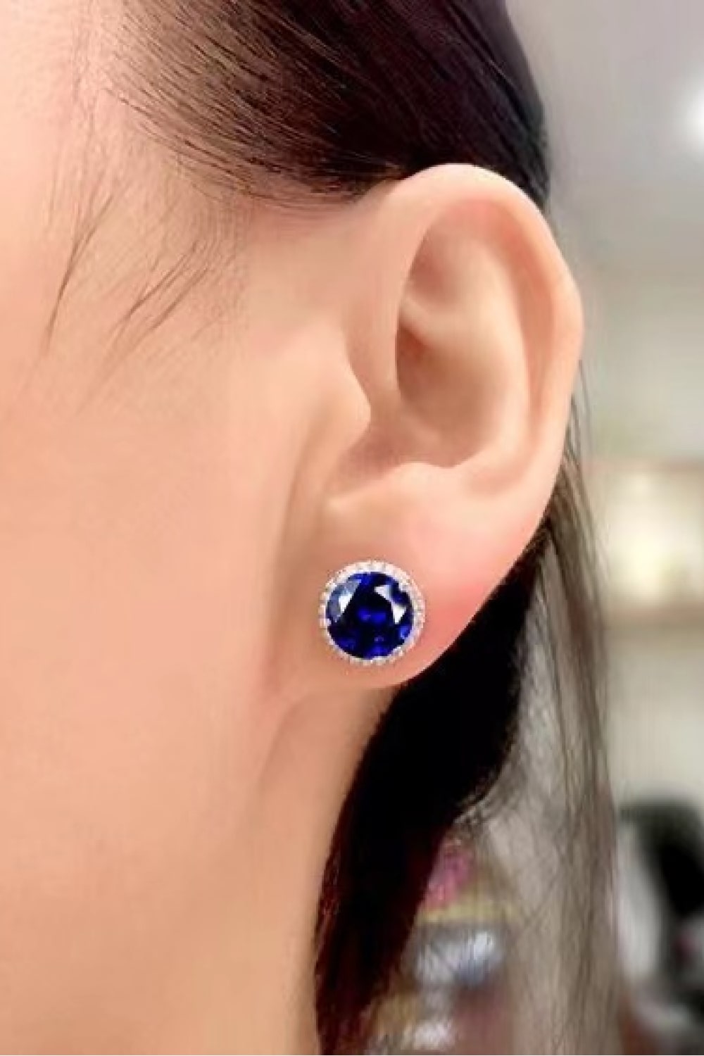 Contrast 2 Carat Sparkala™ Platinum-Plated Stud Earrings by Sparkala