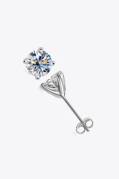1 Carat Sparkala™ 4-Prong Stud Earrings (Platinum-Plated Fine Silver) by Sparkala
