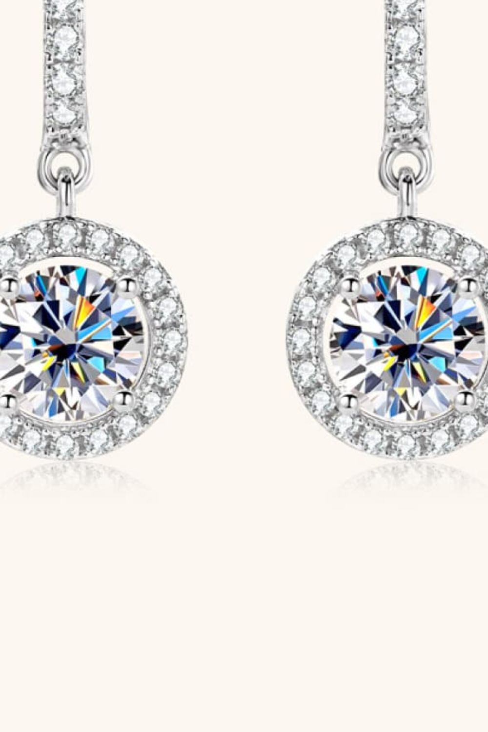 2 Carat Sparkala™ Platinum-Plated 925 Sterling Silver Drop Earrings by Sparkala