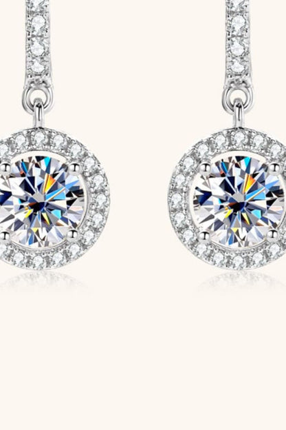 2 Carat Sparkala™ Platinum-Plated 925 Sterling Silver Drop Earrings by Sparkala