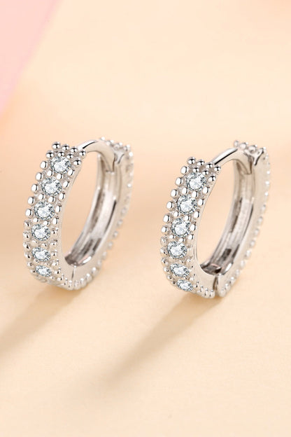 Pure Sterling Silver Inlaid Sparkala™ Huggie Earrings by Sparkala