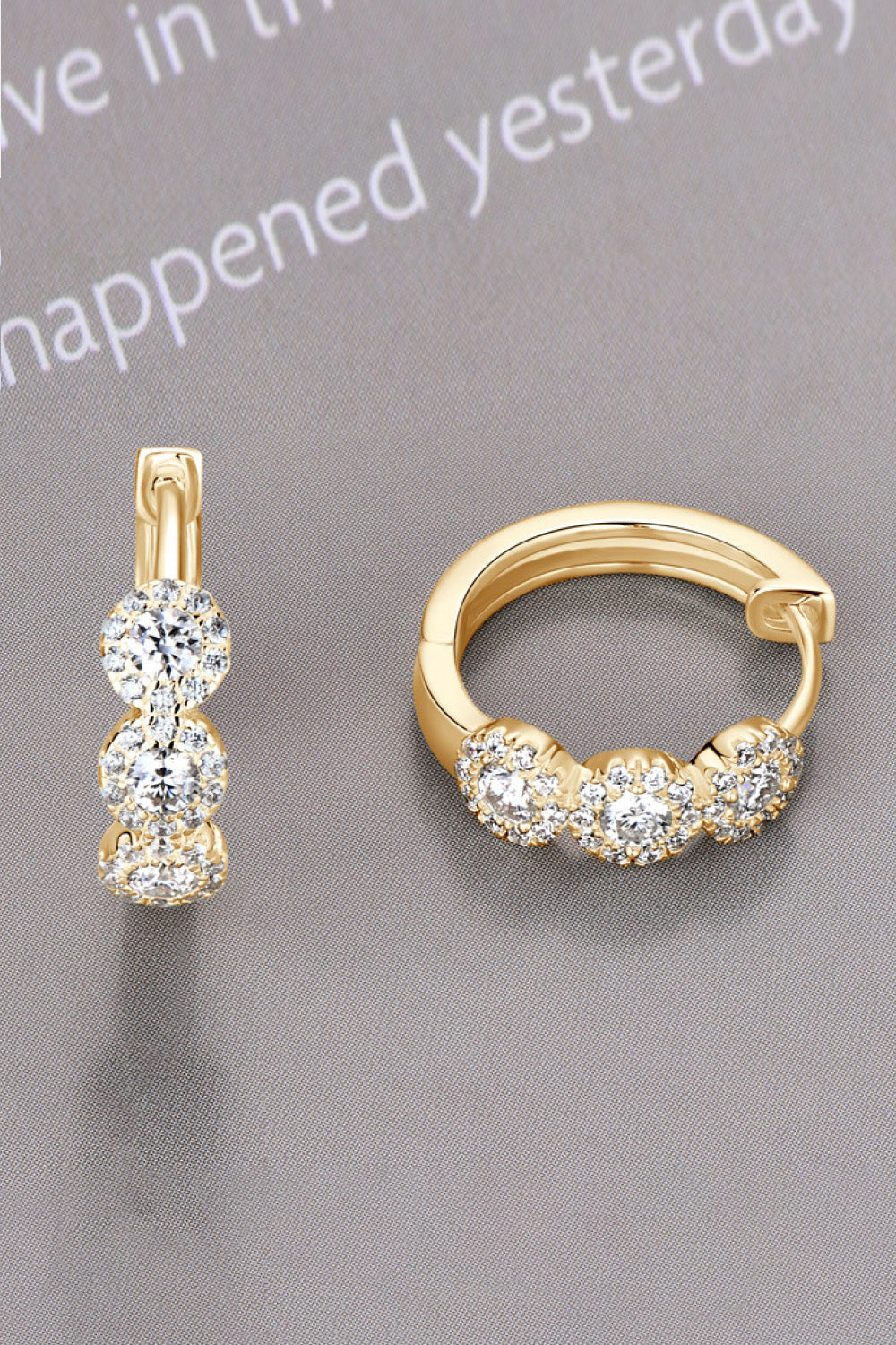 Sparkala™ Platinum-Plated 925 Sterling Silver Huggie Earrings by Sparkala