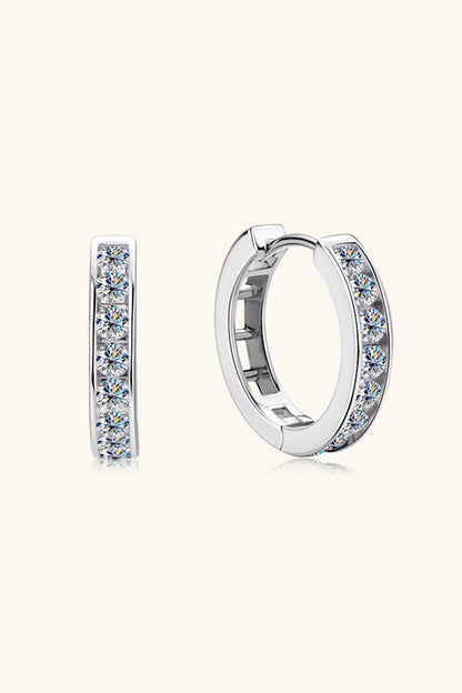 Sparkala™ Platinum-Plated 925 Sterling Silver Huggie Earrings by Sparkala