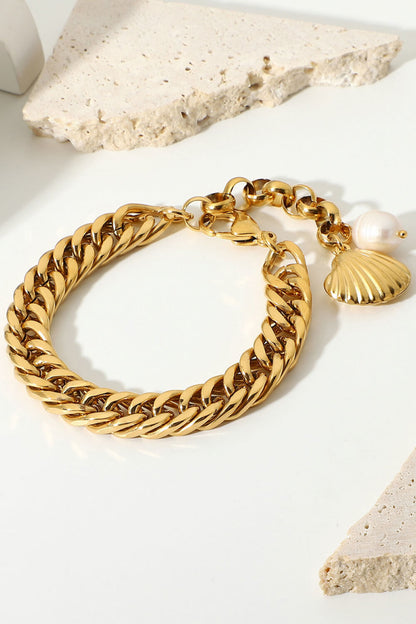 18K Gold-Plated Curb Chain Bracelet by Sparkala