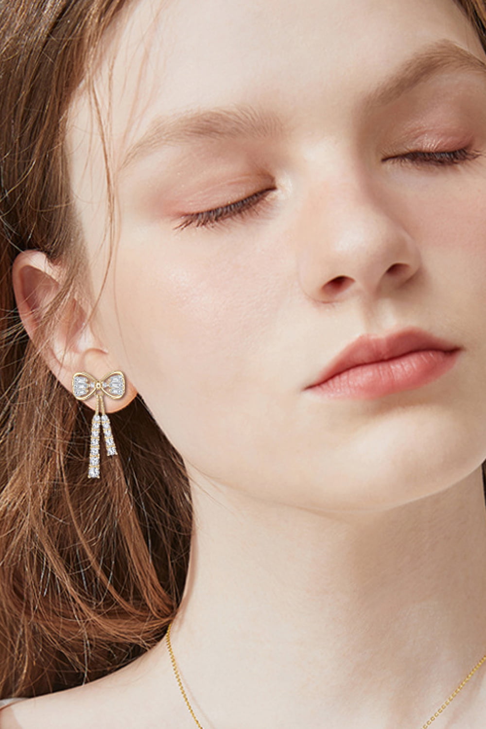1.12 Carat Sparkala™ Platinum-Plated 925 Sterling Silver Bow Earrings by Sparkala